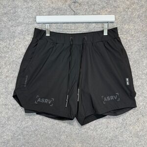 ASRV Tetra Lite 2-in-1 Shorts Mens Large 5" Inseam Liner Black Gym Train Jog